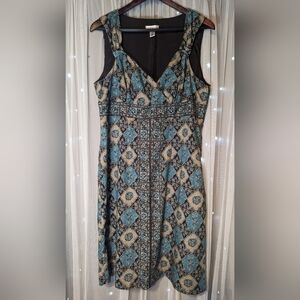 Ann Taylor LOFT VTG Dress Size 14 Boho Timeless Design Wedding Guest Vaca